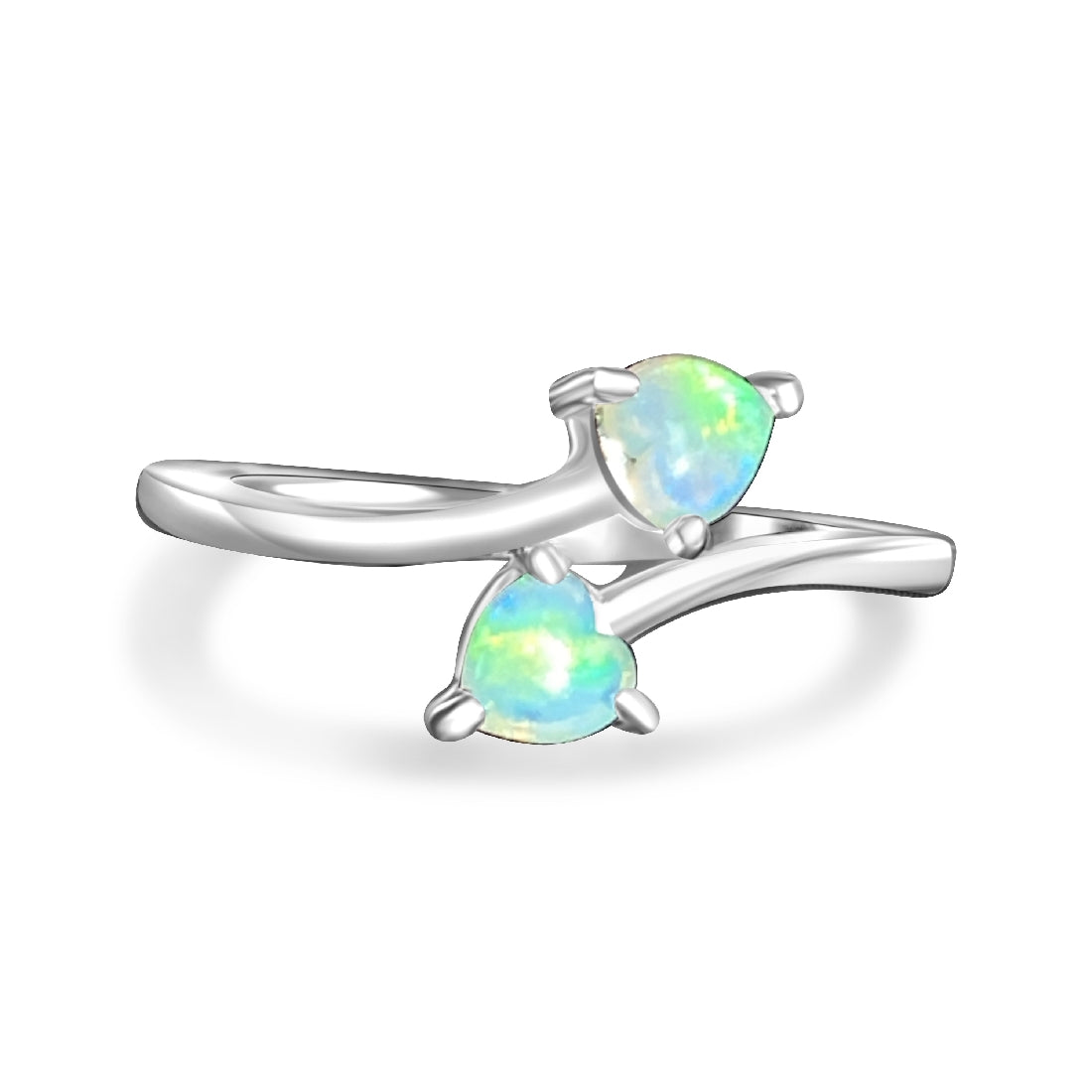 Sterling Silver 4mm Hearts Opal ring - Masterpiece Jewellery Opal & Gems Sydney Australia | Online Shop
