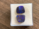 Pair of Blue Boulder Opals square shape 5ct - Masterpiece Jewellery Opal & Gems Sydney Australia | Online Shop