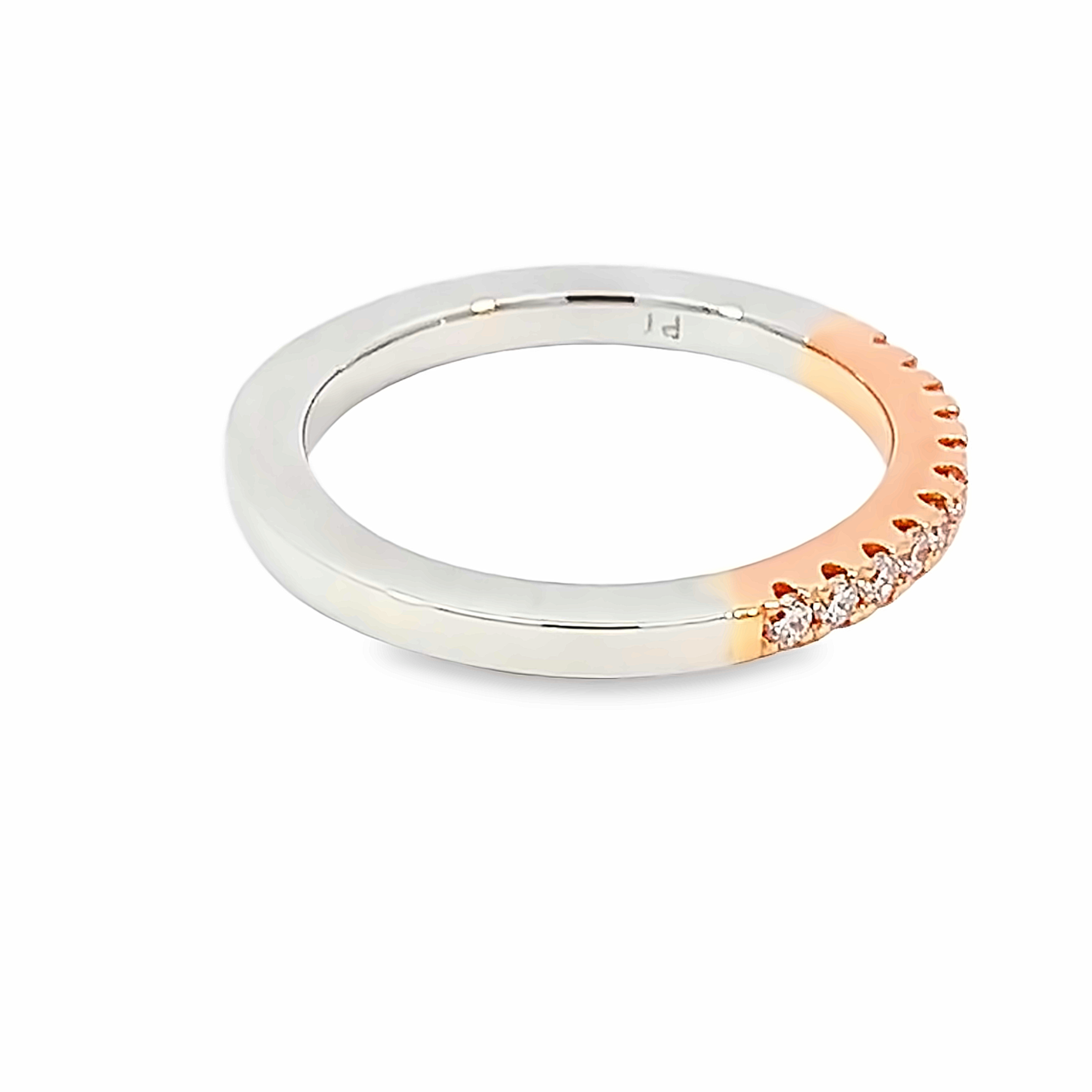 Platinum and 18kt Rose Gold eternity band Light Pink Diamond 0.18ct - Masterpiece Jewellery Opal & Gems Sydney Australia | Online Shop
