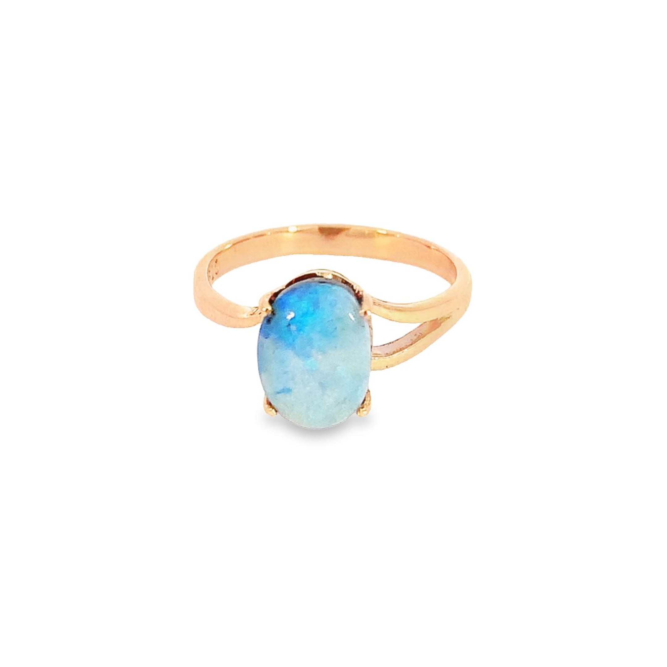 9kt Rose Gold Light Opal 1.13ct ring light Turquoise colour - Masterpiece Jewellery Opal & Gems Sydney Australia | Online Shop