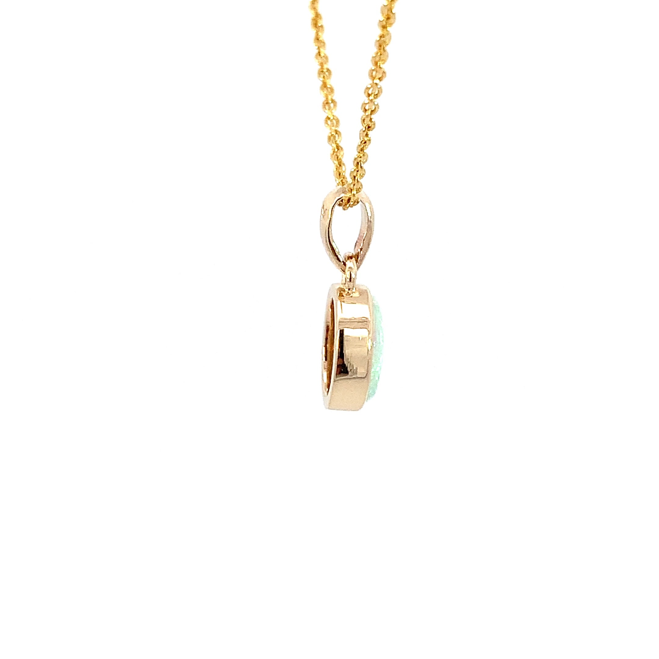 9kt Yellow Gold bezel 1.51ct Crystal Opal pendant - Masterpiece Jewellery Opal & Gems Sydney Australia | Online Shop
