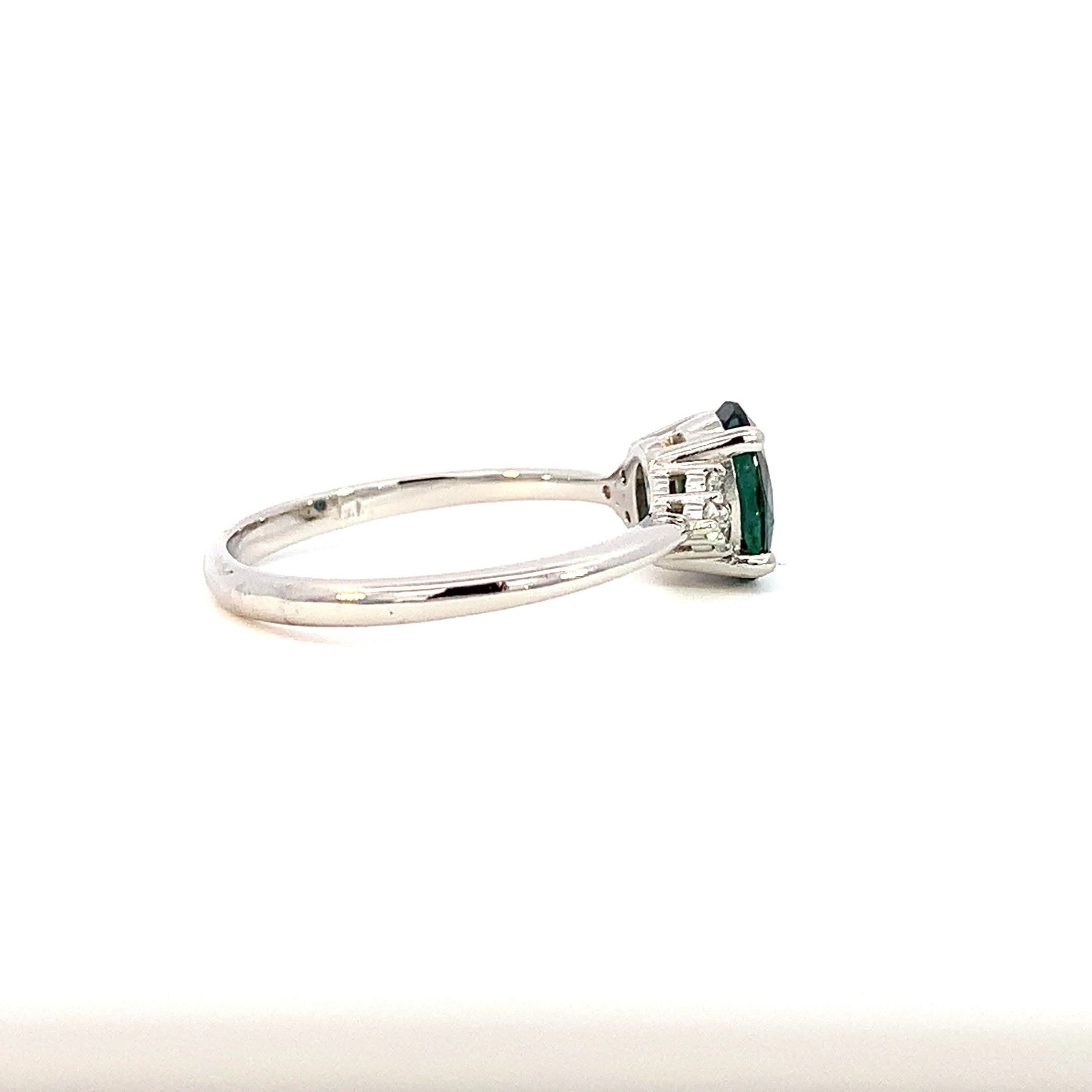 Platinum Teal sapphire 1.18ct and diamond ring - Masterpiece Jewellery Opal & Gems Sydney Australia | Online Shop