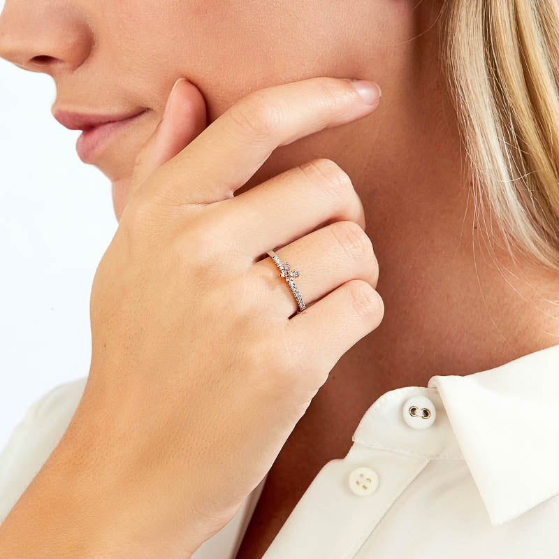 18kt Rose and White Gold Pink Diamond flower style ring - Masterpiece Jewellery Opal & Gems Sydney Australia | Online Shop