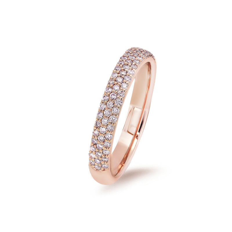 18kt Rose Gold 3 row Pink diamond ring - Masterpiece Jewellery Opal & Gems Sydney Australia | Online Shop