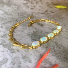 Gold plated silver 5 White opal 8x6mm bracelet - Masterpiece Jewellery Opal & Gems Sydney Australia | Online Shop