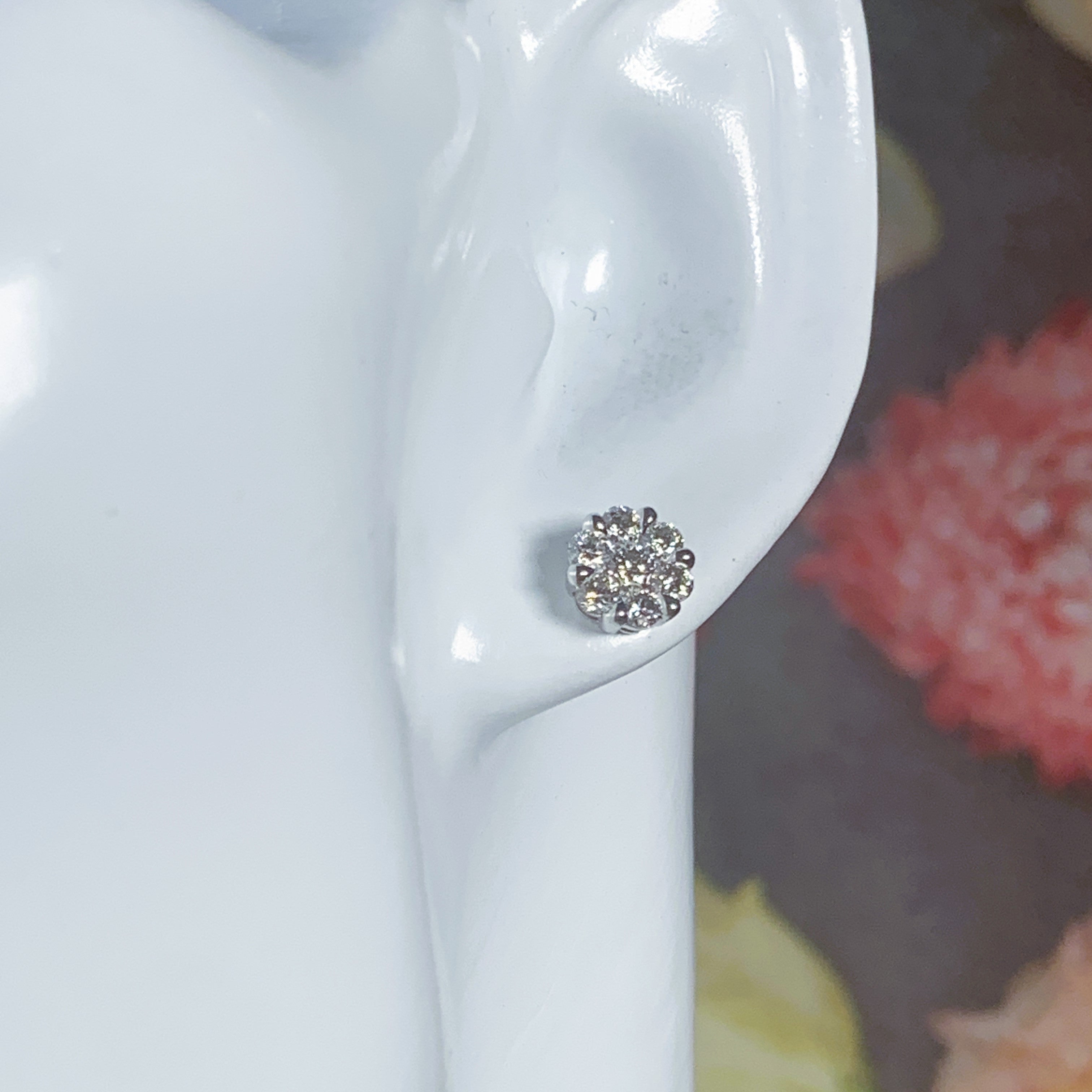 18kt White Gold Diamond invisible set studs 0.92ct - Masterpiece Jewellery Opal & Gems Sydney Australia | Online Shop