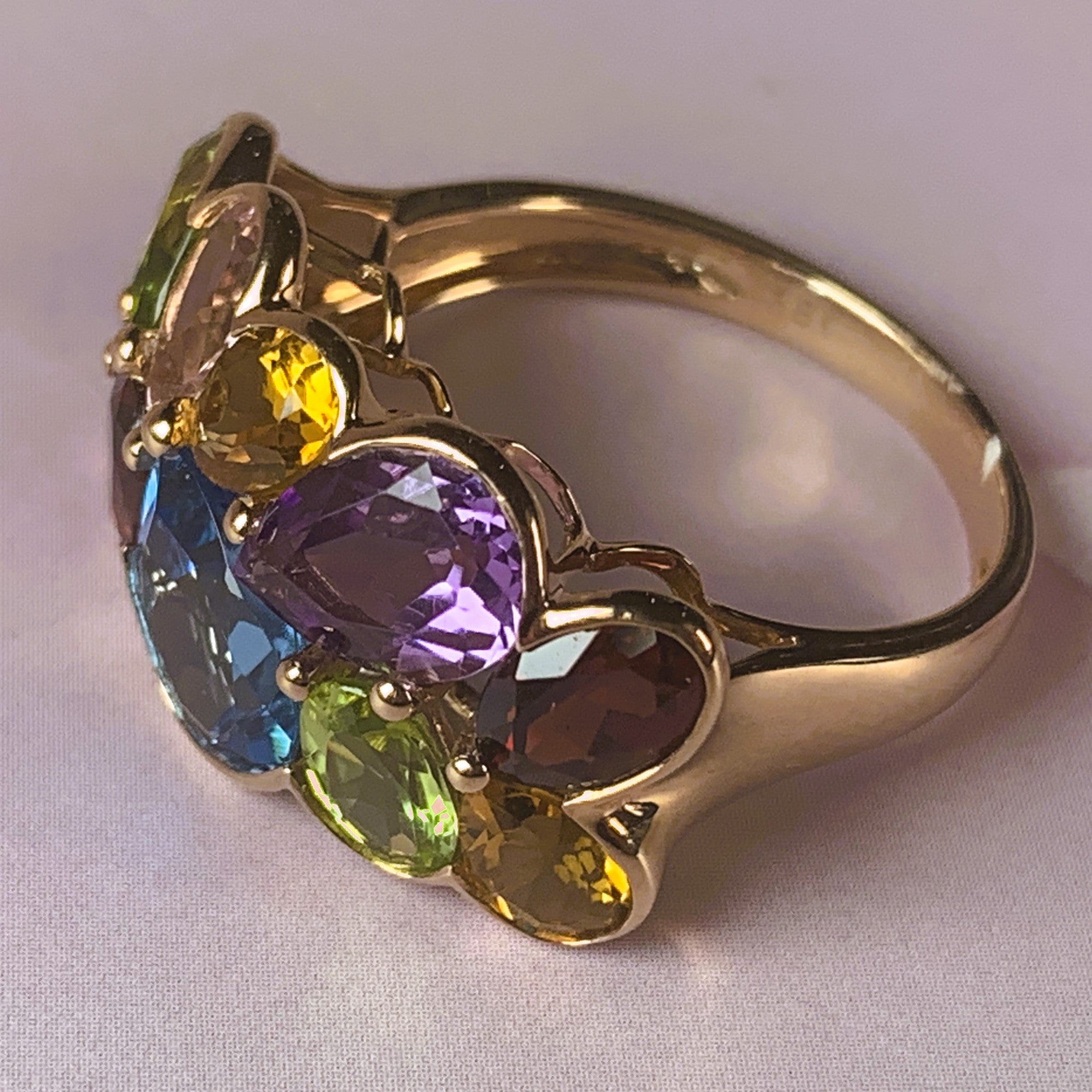 18kt Rose Gold Multi colour Gem dress ring - Masterpiece Jewellery Opal & Gems Sydney Australia | Online Shop