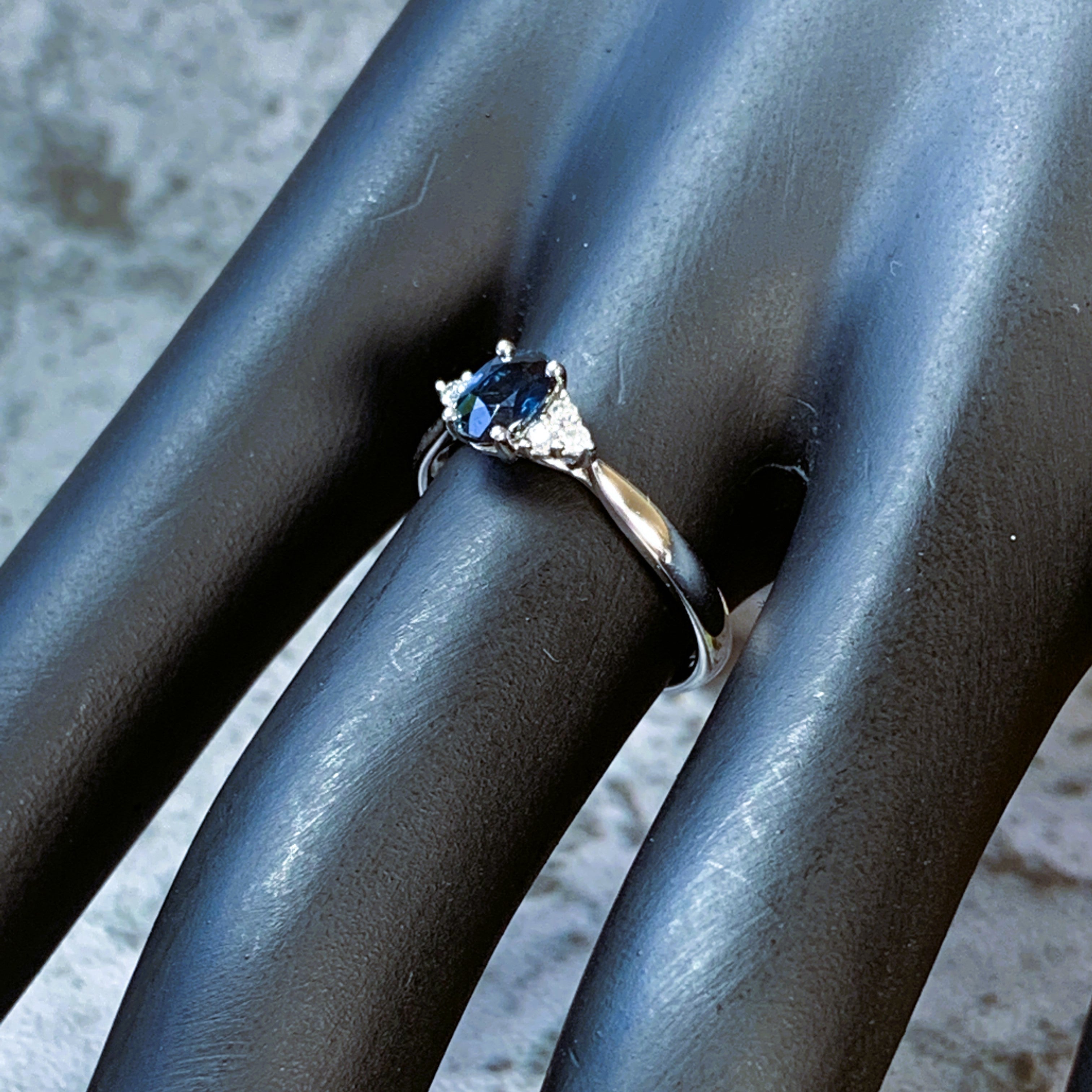 9kt White Gold Blue Sapphire 0.72ct and Diamond ring - Masterpiece Jewellery Opal & Gems Sydney Australia | Online Shop