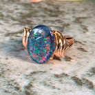 Rose Gold Plated Sterling Silver 16x12mm Opal triplet ring - Masterpiece Jewellery Opal & Gems Sydney Australia | Online Shop