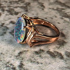 Rose Gold Plated Sterling Silver 16x12mm Opal triplet ring - Masterpiece Jewellery Opal & Gems Sydney Australia | Online Shop