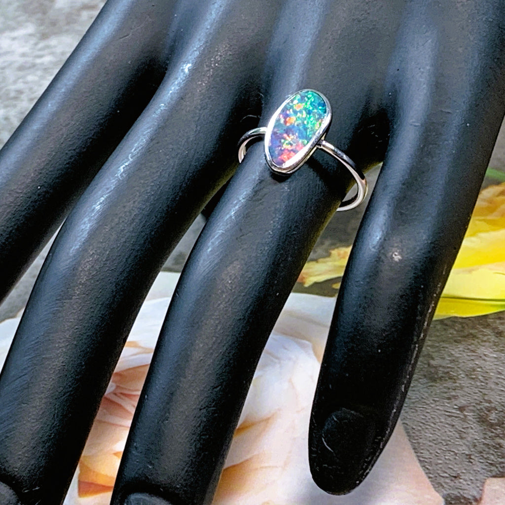 Sterling Silver Opal 14x8mm doublet ring - Masterpiece Jewellery Opal & Gems Sydney Australia | Online Shop