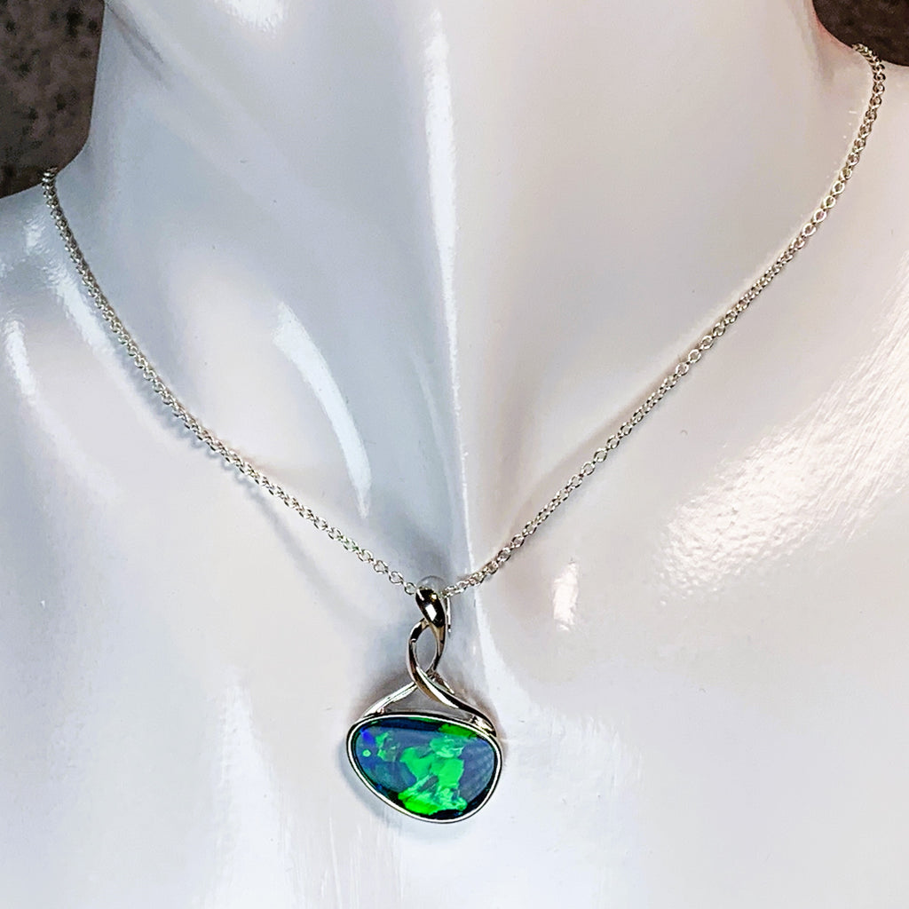 14kt White Gold 4.18ct Opal pendant - Masterpiece Jewellery Opal & Gems Sydney Australia | Online Shop