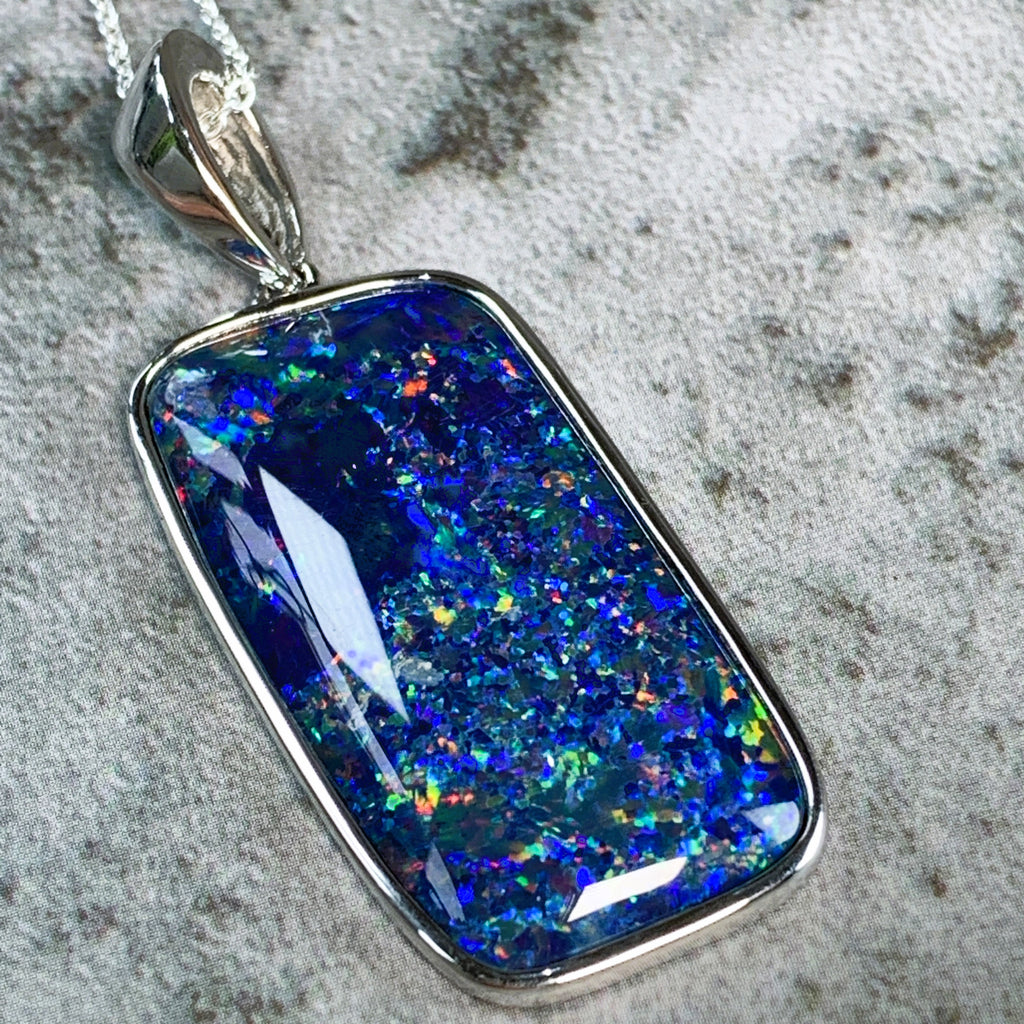 Sterling Silver 50x19mm Opal triplet pendant - Masterpiece Jewellery Opal & Gems Sydney Australia | Online Shop
