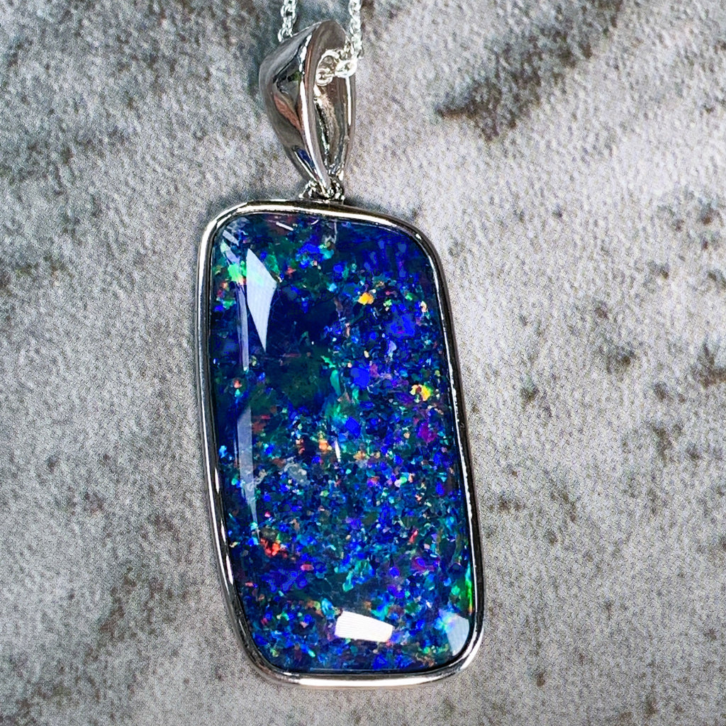 Sterling Silver 50x19mm Opal triplet pendant - Masterpiece Jewellery Opal & Gems Sydney Australia | Online Shop