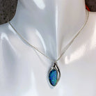 14kt White Gold 4ct Opal and Diamond pendant - Masterpiece Jewellery Opal & Gems Sydney Australia | Online Shop