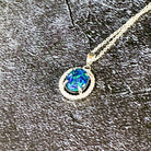 Sterling Silver halo Opal triplet 10x8mm pendant - Masterpiece Jewellery Opal & Gems Sydney Australia | Online Shop