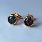 Rose Gold Plated 5mm bezel set earrings - Masterpiece Jewellery Opal & Gems Sydney Australia | Online Shop