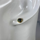 Gold plated silver 5mm Opal triplet bezel set studs - Masterpiece Jewellery Opal & Gems Sydney Australia | Online Shop