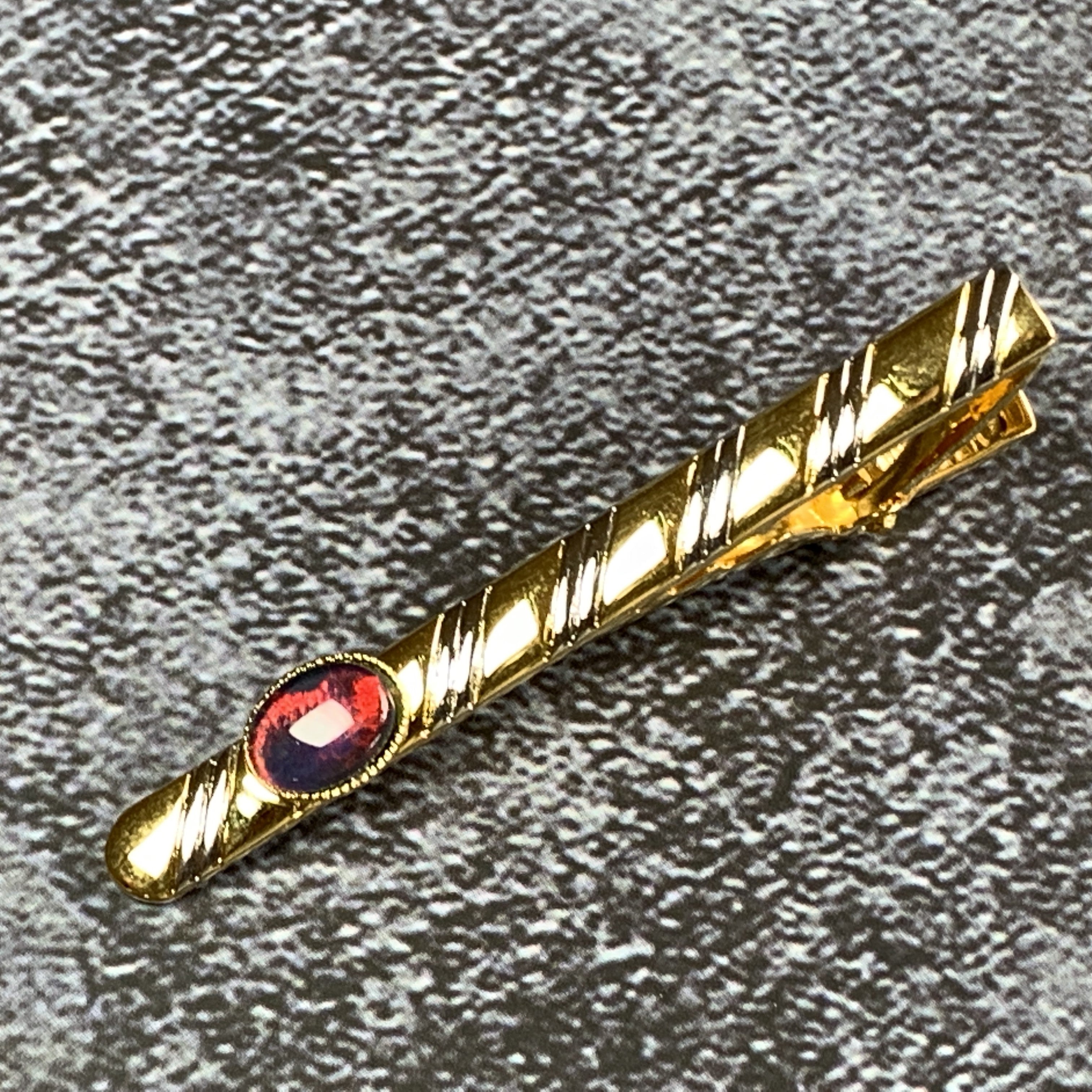 Gold Plated Tie Bar with Opal - Masterpiece Jewellery Opal & Gems Sydney Australia | Online Shop