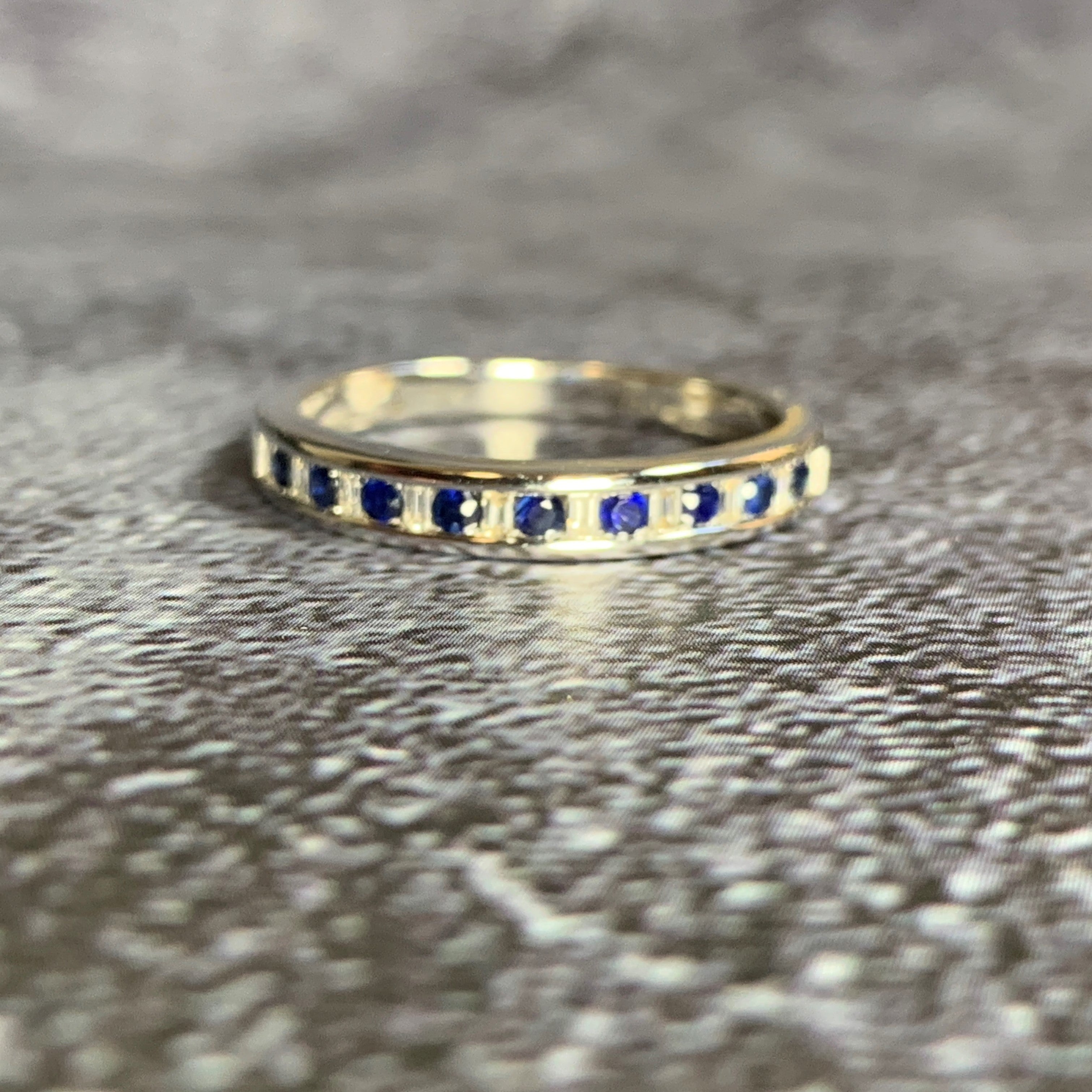 18kt White Gold eternity alternating Sapphire and Diamond ring - Masterpiece Jewellery Opal & Gems Sydney Australia | Online Shop