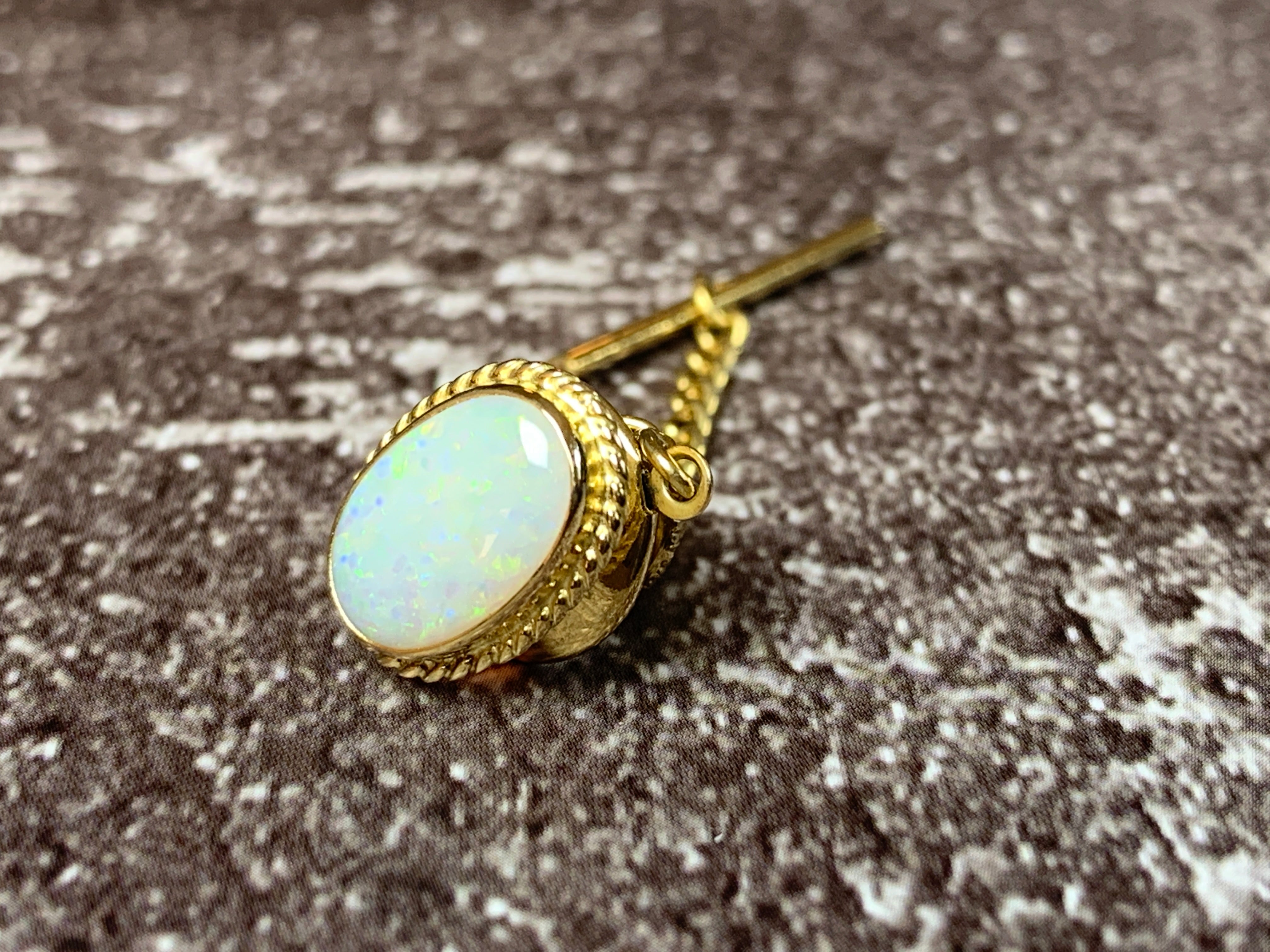 18kt Yellow Gold White Opal Tie pin 2.2ct - Masterpiece Jewellery Opal & Gems Sydney Australia | Online Shop