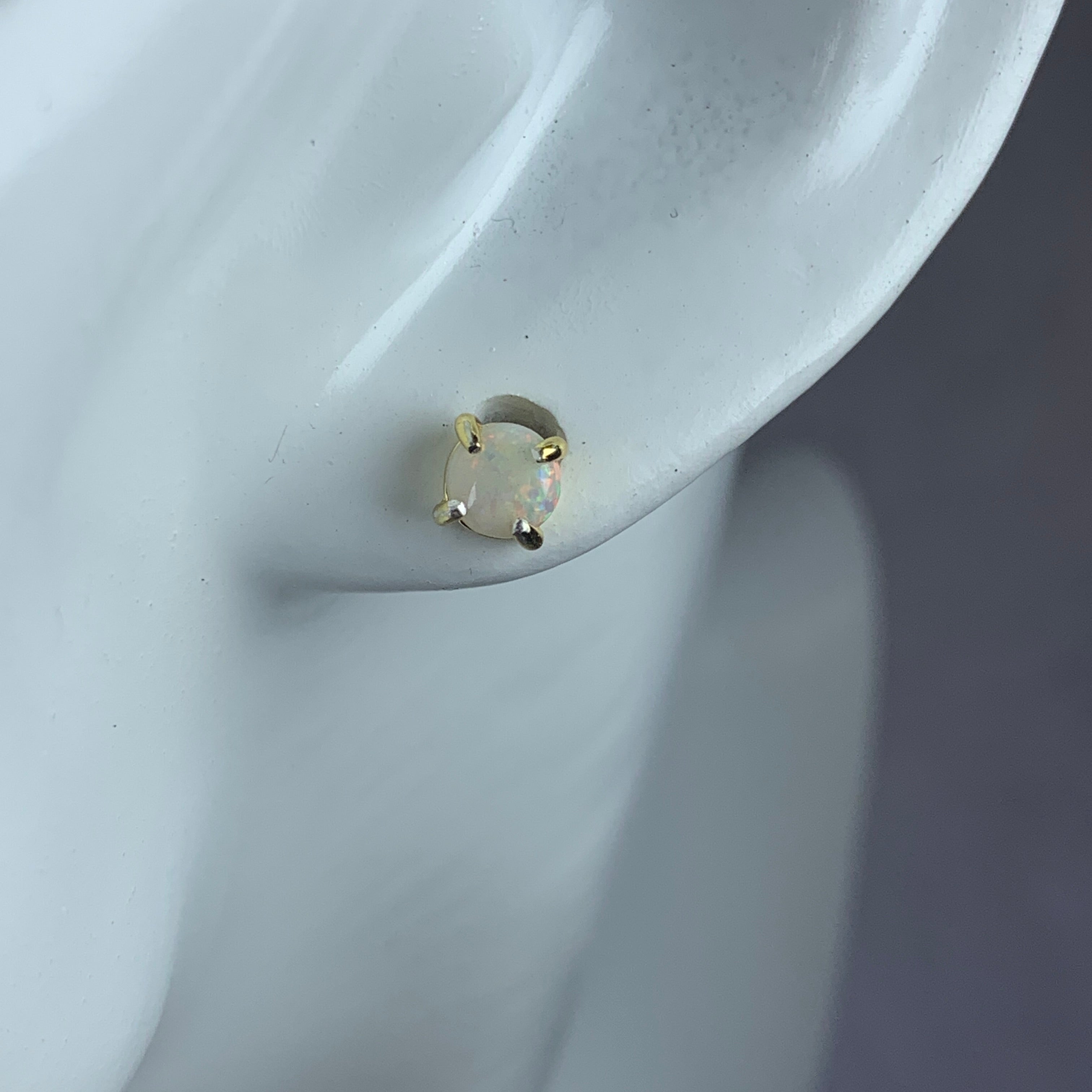18kt White Gold 1.1ct Black Opal oval studs - Masterpiece Jewellery Opal & Gems Sydney Australia | Online Shop