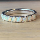 Sterling Silver White Opal eternity ring - Masterpiece Jewellery Opal & Gems Sydney Australia | Online Shop