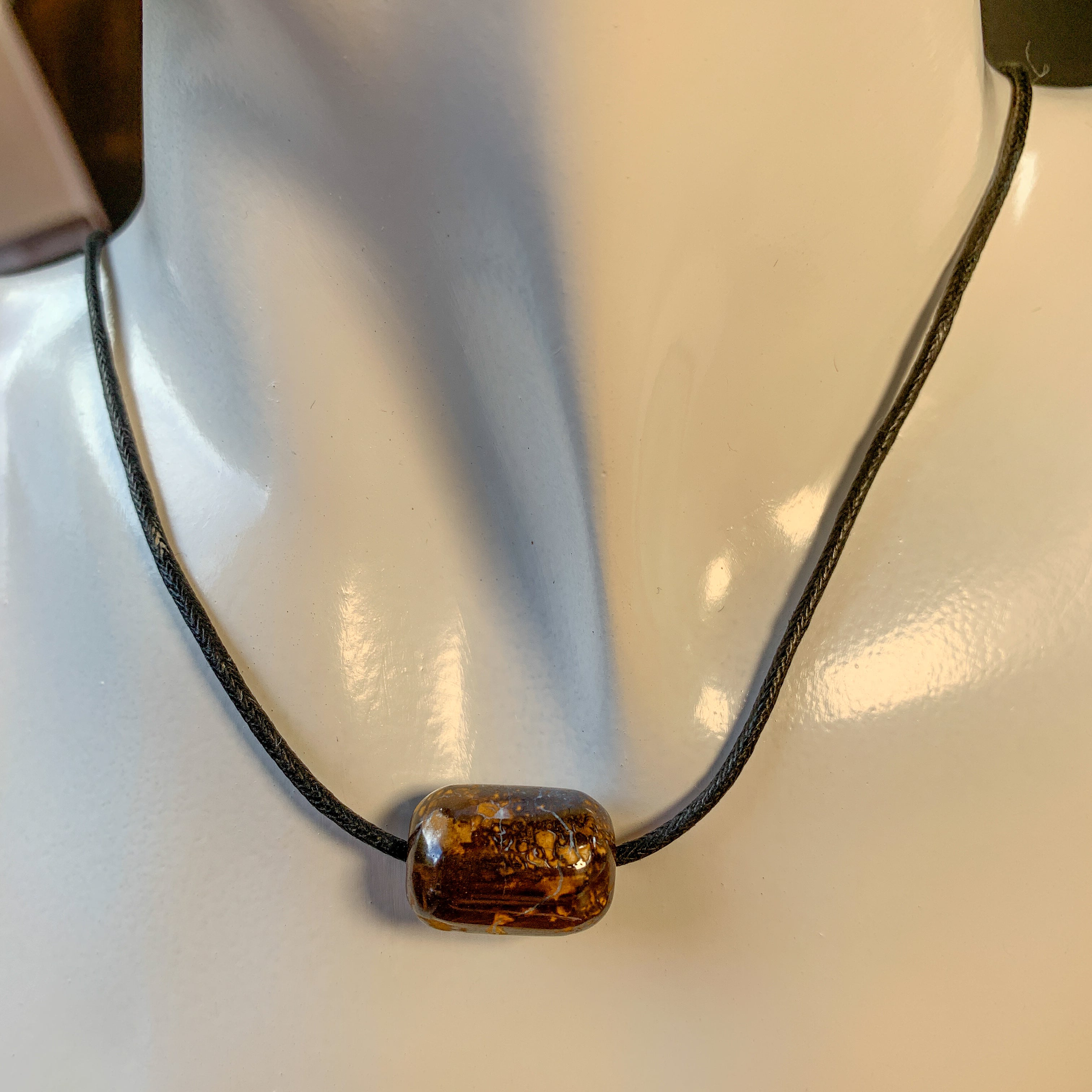 Leather necklace with Boulder Matrix Opal - Masterpiece Jewellery Opal & Gems Sydney Australia | Online Shop
