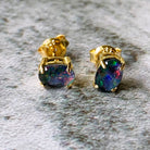 Gold Plate Silver Oval pendant and earring stud set - Masterpiece Jewellery Opal & Gems Sydney Australia | Online Shop