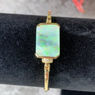 18kt Yellow Gold Black Opal Diamond bangle - Masterpiece Jewellery Opal & Gems Sydney Australia | Online Shop