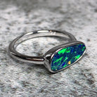 Sterling Silver Opal 14.4x6.2mm rings - Masterpiece Jewellery Opal & Gems Sydney Australia | Online Shop