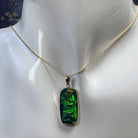 14kt Yellow Gold Opal doublet 9.26ct rectangular pendant - Masterpiece Jewellery Opal & Gems Sydney Australia | Online Shop