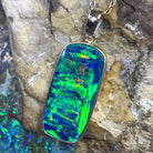 14kt Yellow Gold Opal doublet 9.26ct rectangular pendant - Masterpiece Jewellery Opal & Gems Sydney Australia | Online Shop