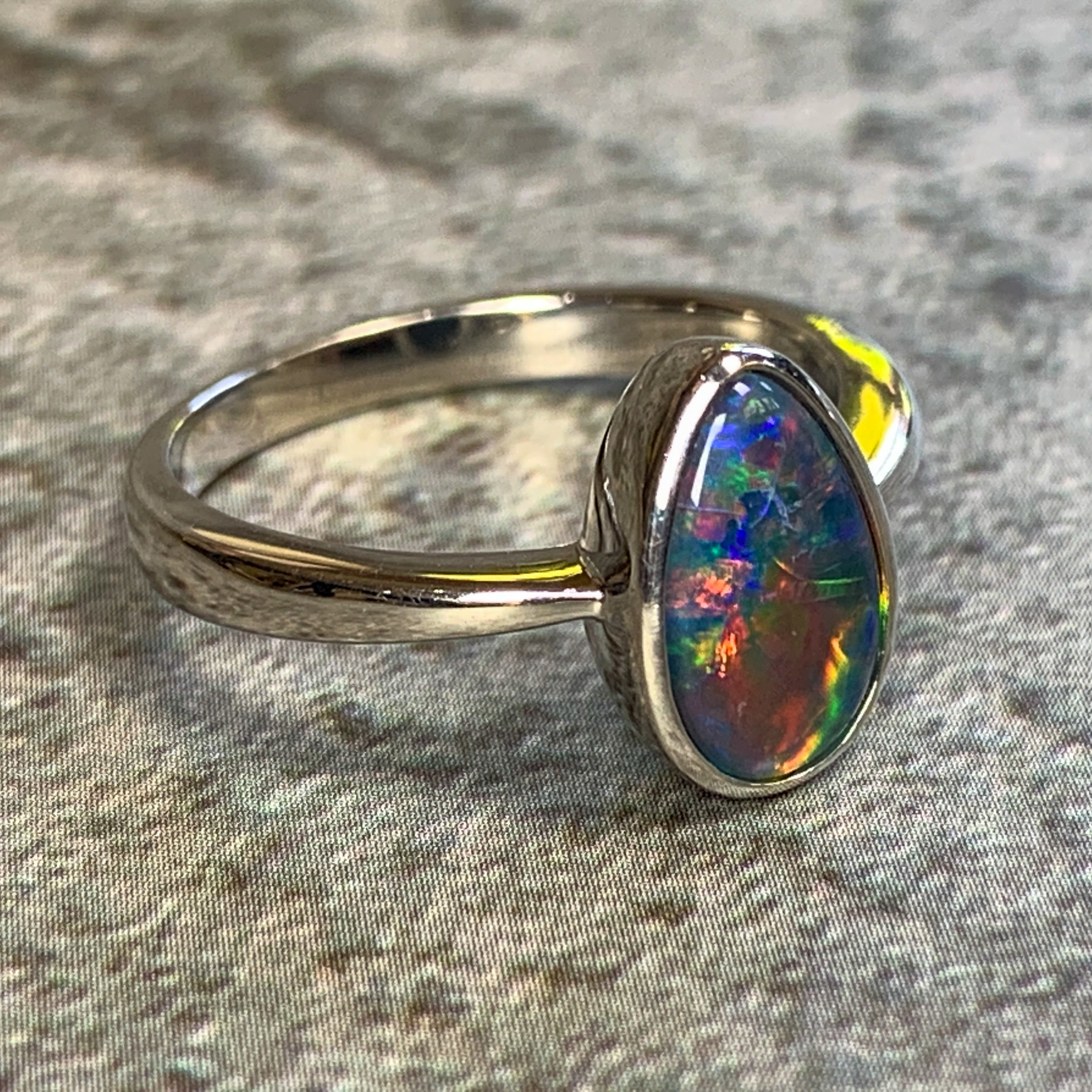Sterling Silver Pear shape 11x8mm ring - Masterpiece Jewellery Opal & Gems Sydney Australia | Online Shop