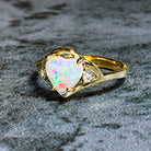 18kt Yellow Gold Heart shape Opal ring - Masterpiece Jewellery Opal & Gems Sydney Australia | Online Shop