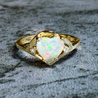 18kt Yellow Gold Heart shape Opal ring - Masterpiece Jewellery Opal & Gems Sydney Australia | Online Shop