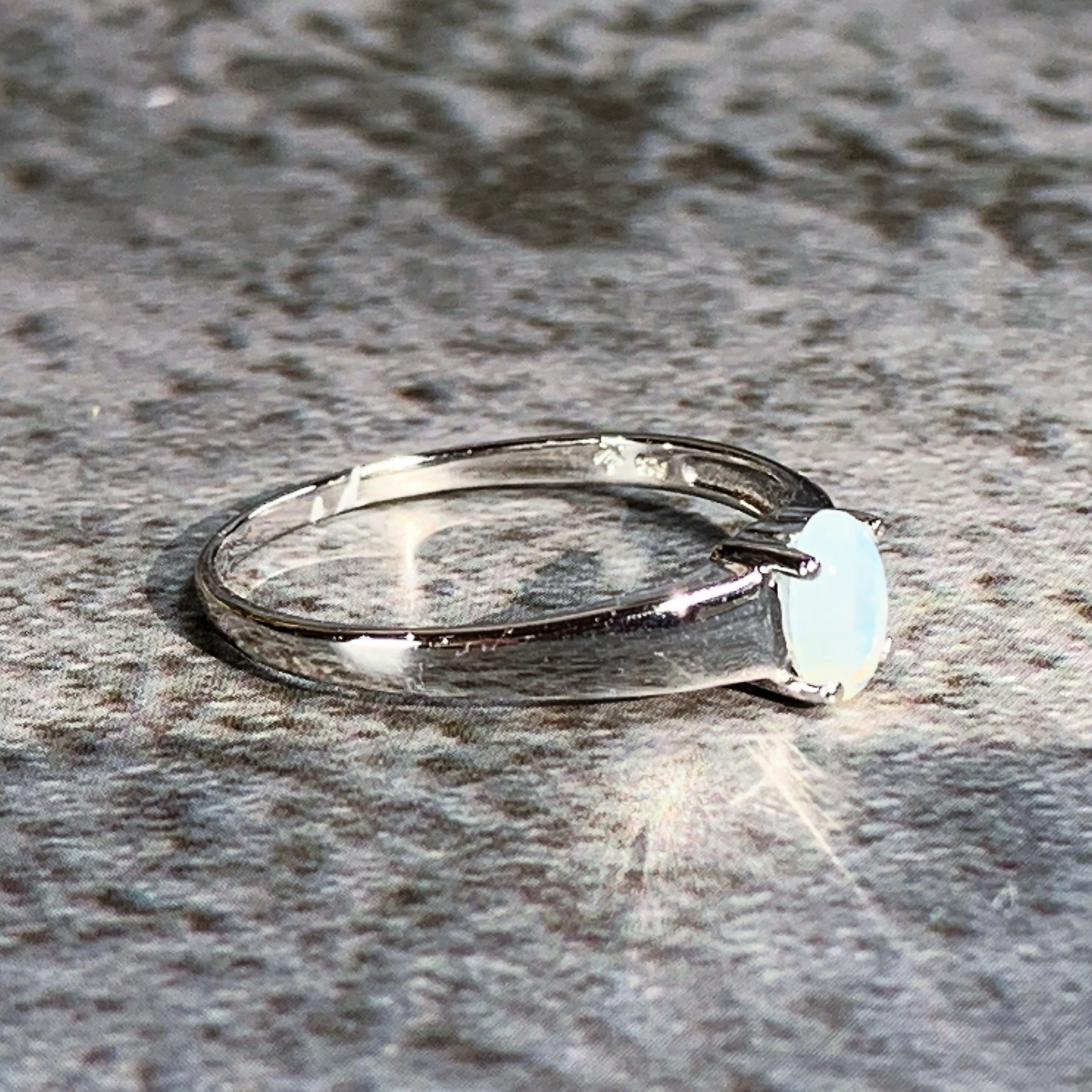 Sterling Silver solitaire Oval crystal opal ring - Masterpiece Jewellery Opal & Gems Sydney Australia | Online Shop