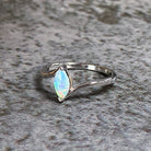 Sterling Silver marquise 8x4mm Opal solitaire ring - Masterpiece Jewellery Opal & Gems Sydney Australia | Online Shop