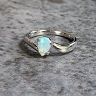 Sterling Silver Opal 7x5mm teardrop ring - Masterpiece Jewellery Opal & Gems Sydney Australia | Online Shop