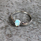 Sterling Silver Opal 7x5mm teardrop ring - Masterpiece Jewellery Opal & Gems Sydney Australia | Online Shop