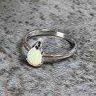 Sterling Silver Opal classic 7x5mm teardrop shape ring - Masterpiece Jewellery Opal & Gems Sydney Australia | Online Shop