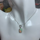 14kt White Gold 2.72ct Crystal Opal and 0.02ct Diamond pendant - Masterpiece Jewellery Opal & Gems Sydney Australia | Online Shop