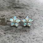 Sterling silver Opal floral earrings - Masterpiece Jewellery Opal & Gems Sydney Australia | Online Shop
