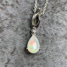 Sterling Silver Pear shape White Opal pendant - Masterpiece Jewellery Opal & Gems Sydney Australia | Online Shop
