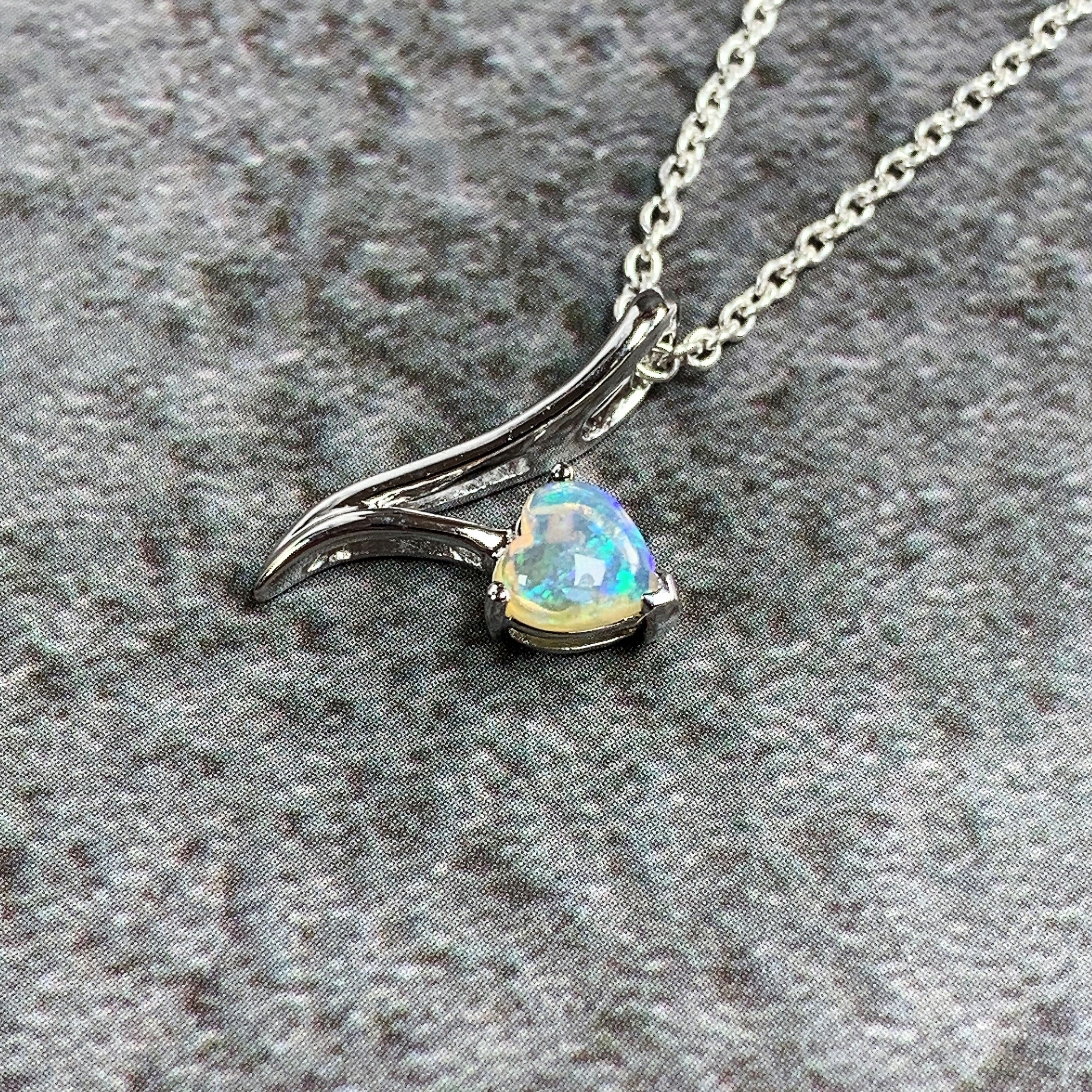 Sterling Silver 5mm Heart drop pendant - Masterpiece Jewellery Opal & Gems Sydney Australia | Online Shop