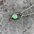 Sterling Silver Heart shape Opal necklace 5mm - Masterpiece Jewellery Opal & Gems Sydney Australia | Online Shop