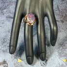 Rose Gold plated Silver 18x13mm Opal triplet ring - Masterpiece Jewellery Opal & Gems Sydney Australia | Online Shop