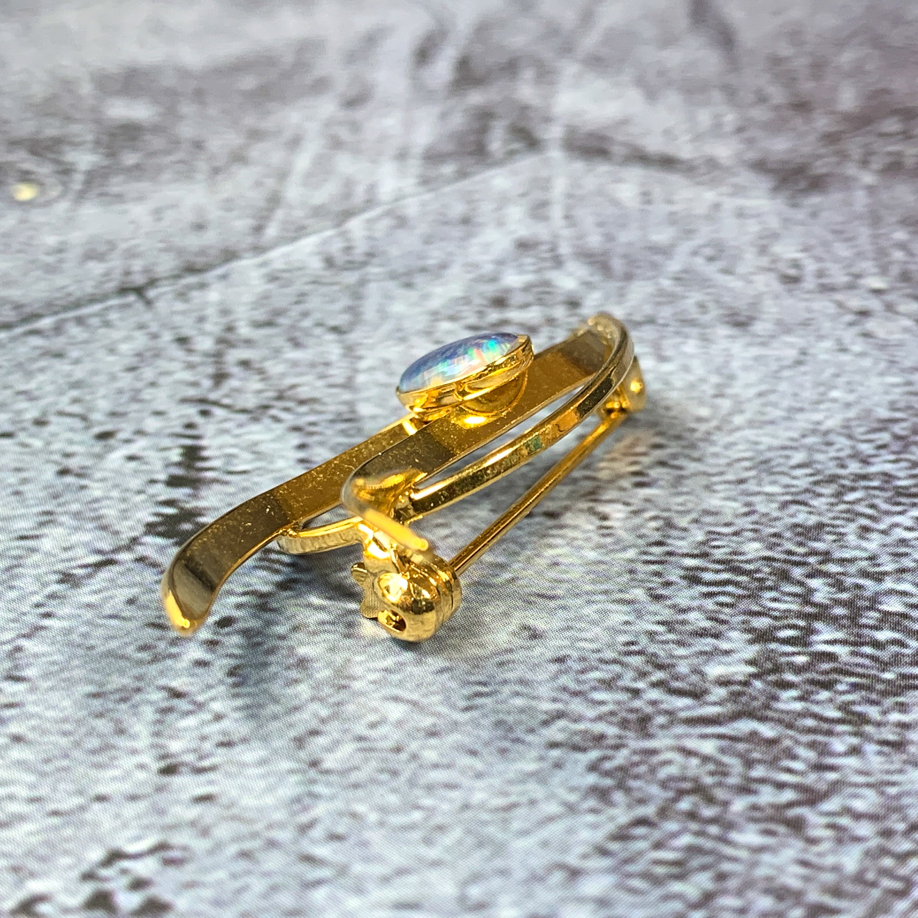 Gold plated Silver Brooch with Opal triplet - Masterpiece Jewellery Opal & Gems Sydney Australia | Online Shop