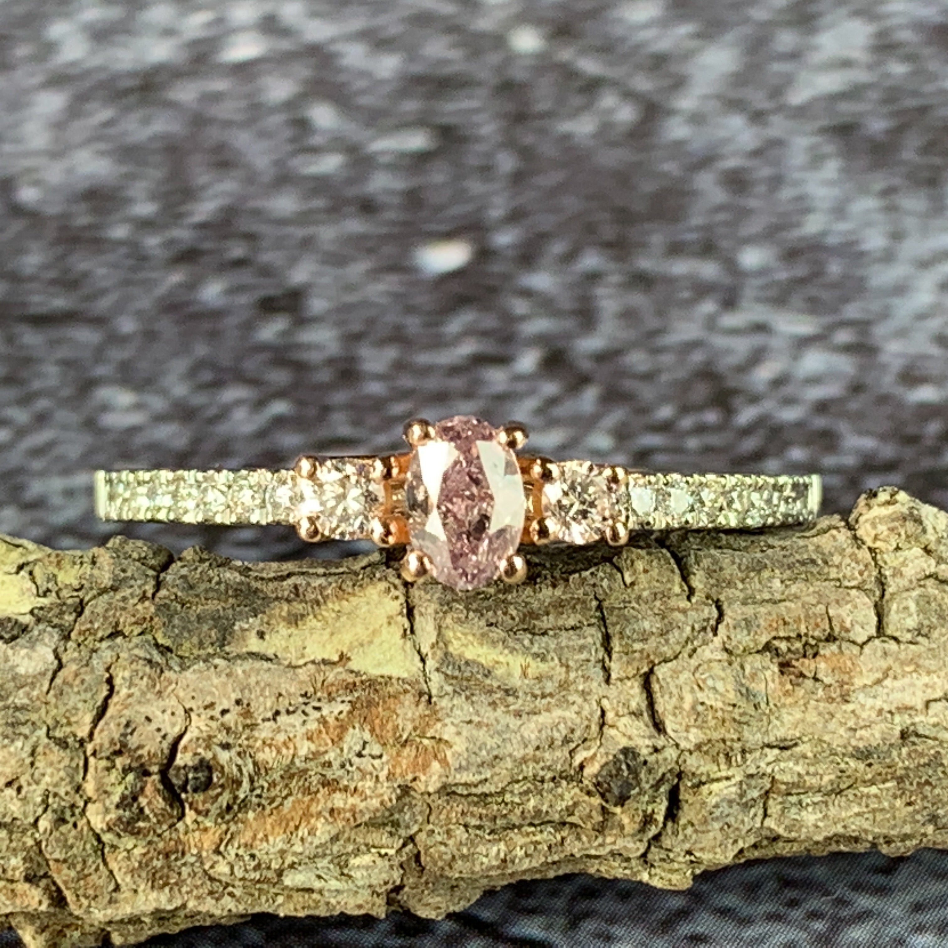 Platinum and 18kt Rose Gold Pink diamond ring with 0.31ct pink and 0.12ct White diamonds - Masterpiece Jewellery Opal & Gems Sydney Australia | Online Shop