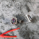 Sterling Silver Opal triplet cluster earrings - Masterpiece Jewellery Opal & Gems Sydney Australia | Online Shop